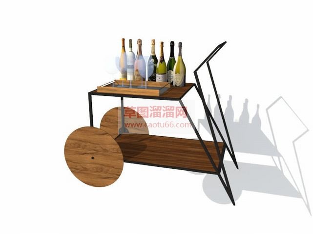 创意酒架酒柜SU模型