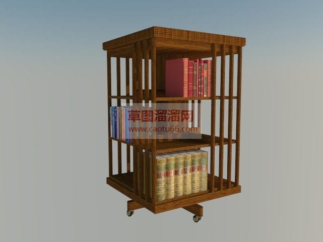 旋转书架书柜SU模型