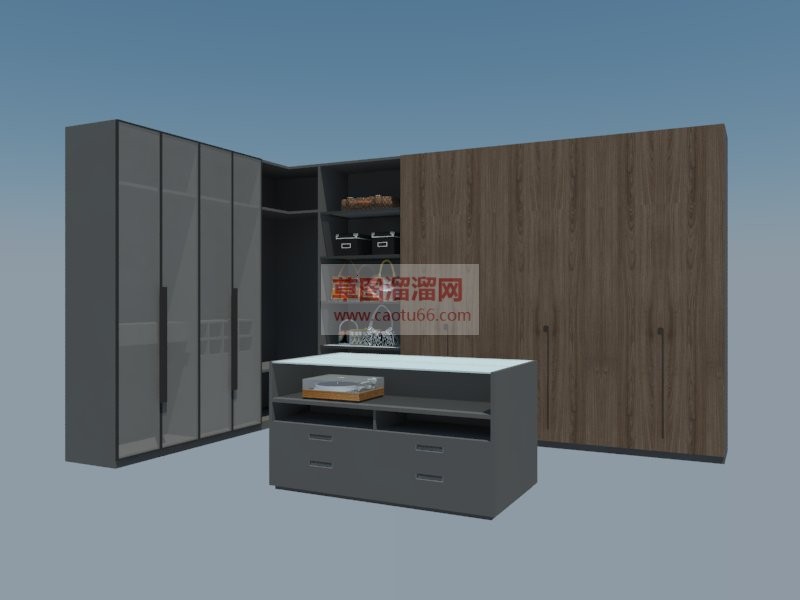 组合衣柜L型SU模型