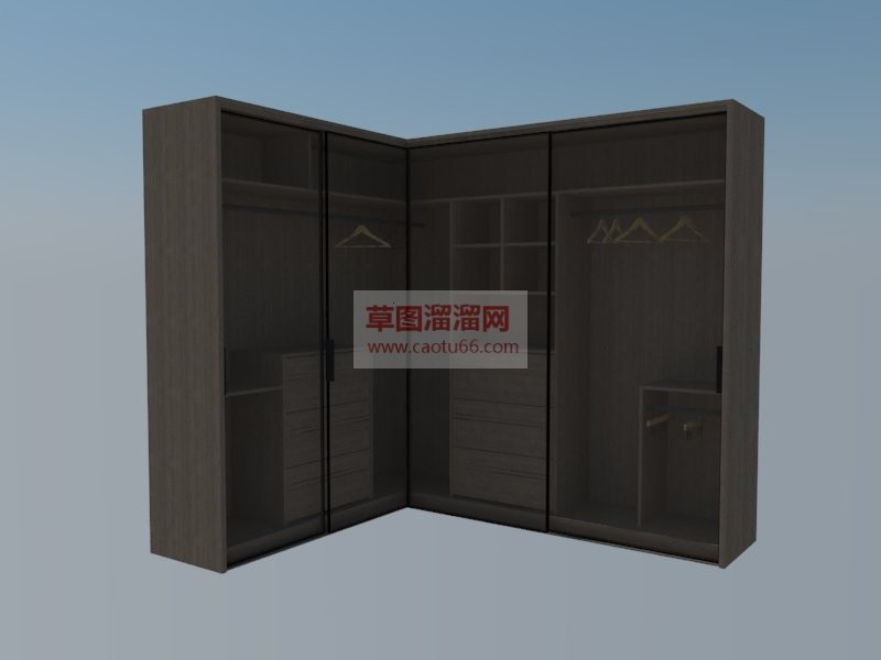 衣帽间衣柜家SU模型