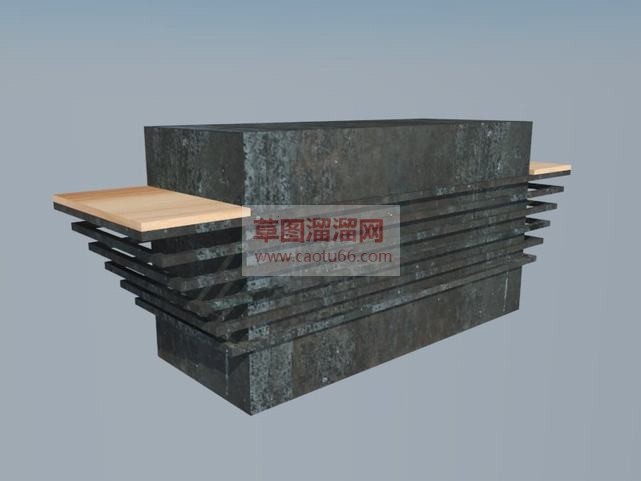 石制吧台SU模型