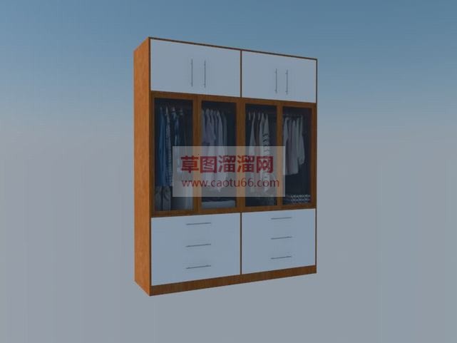 木质衣柜贴图SU模型