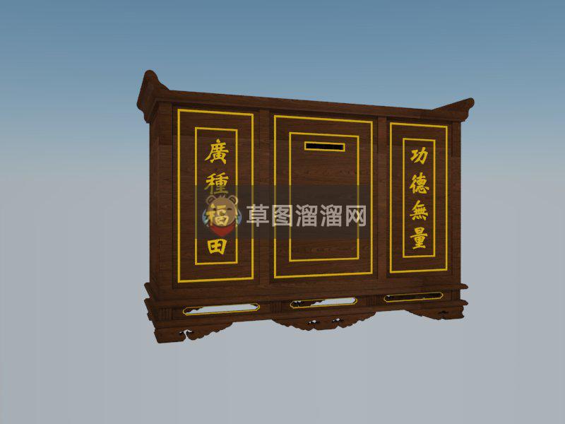 功德箱寺庙道具SU模型