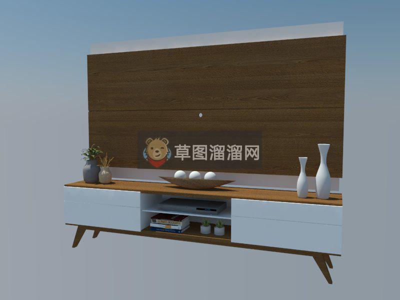 木质现代电视SU模型