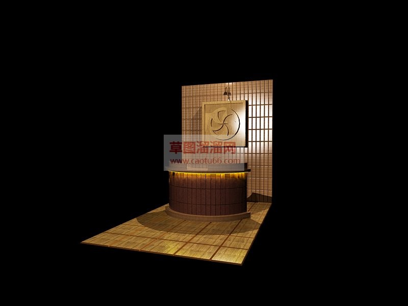 前台接待台SU模型