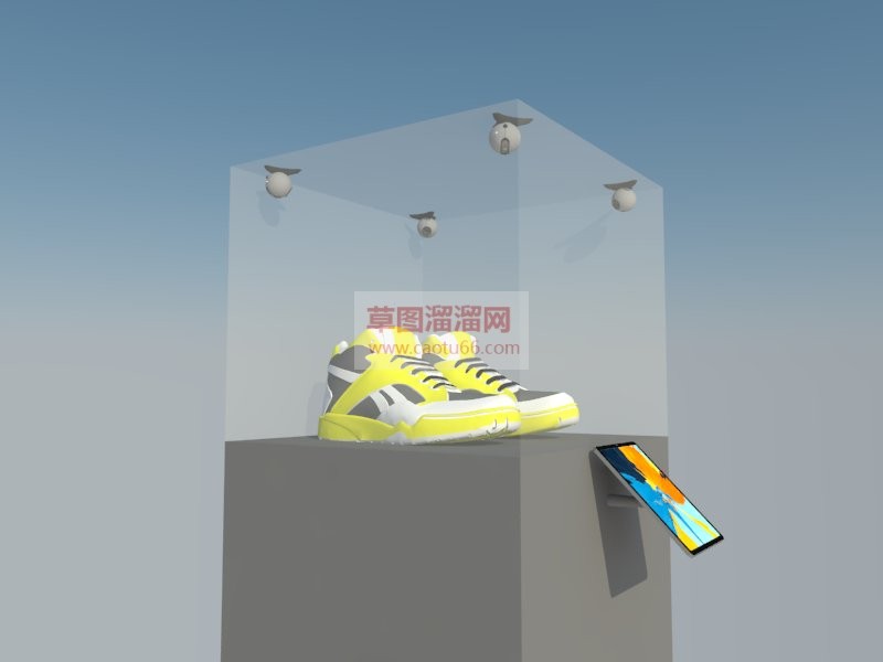 跑鞋运动鞋展SU模型