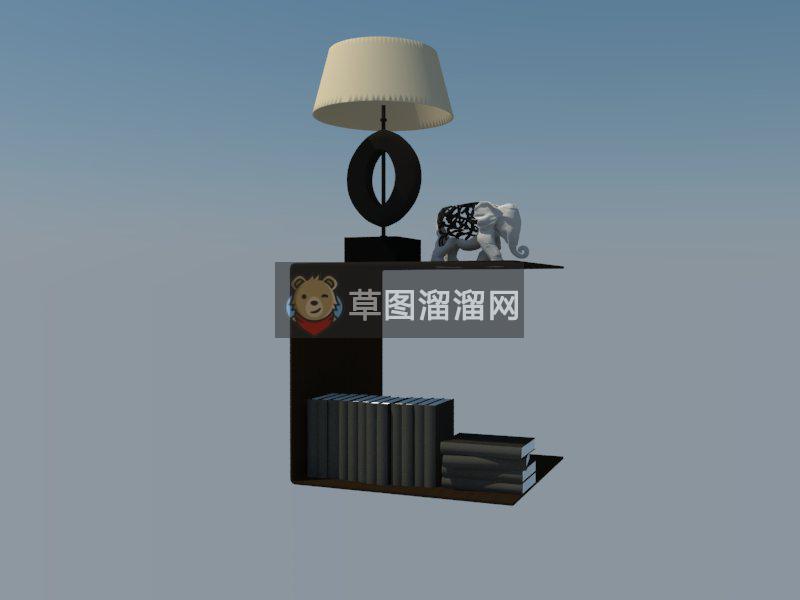 台灯书架大象SU模型