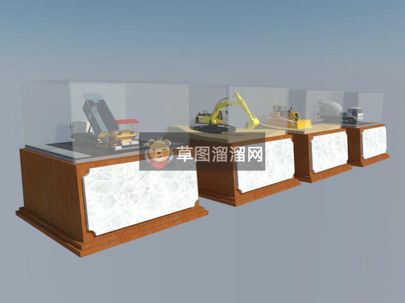 工程车展示柜SU模型