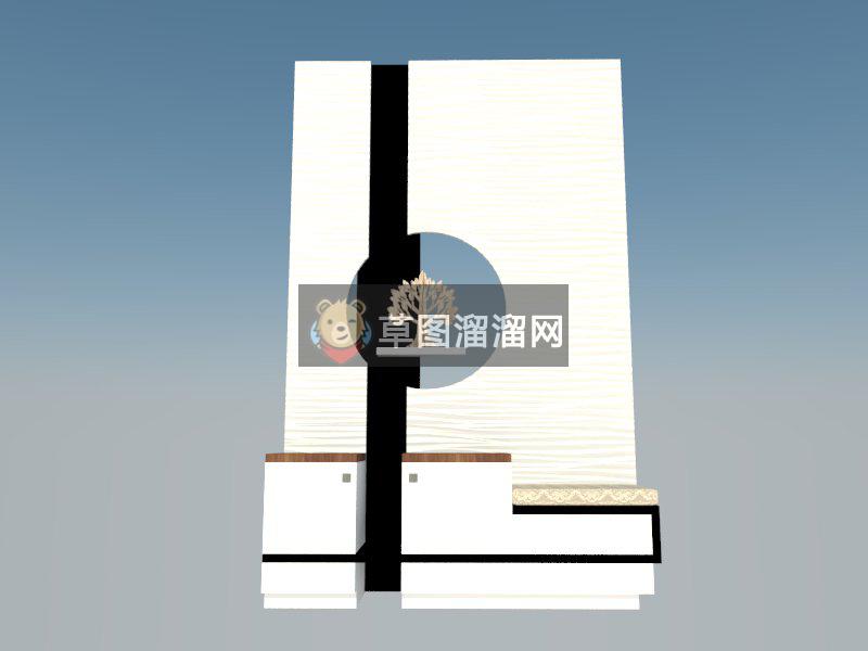 新中式换鞋柜SU模型