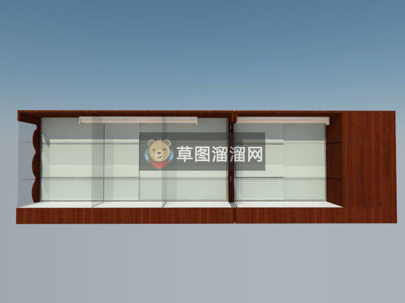 药店药柜玻璃展柜SU模型