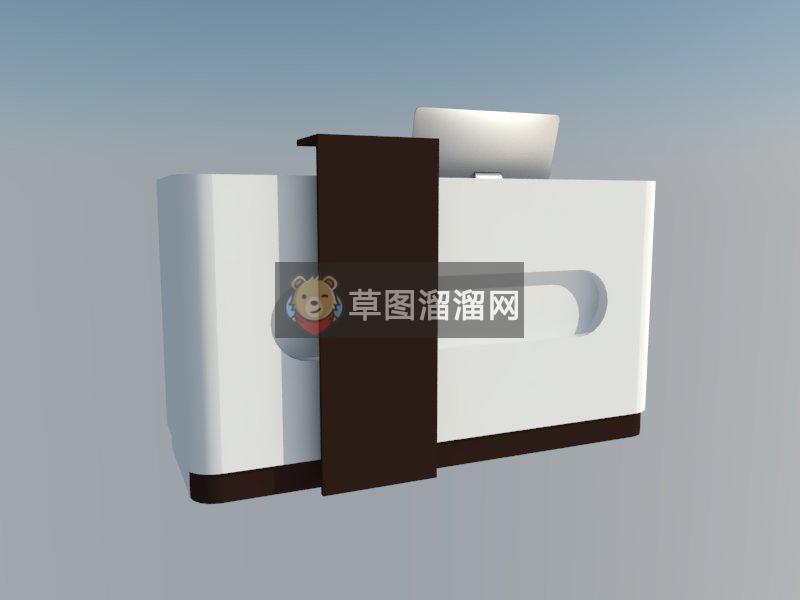 办公室前台柜SU模型