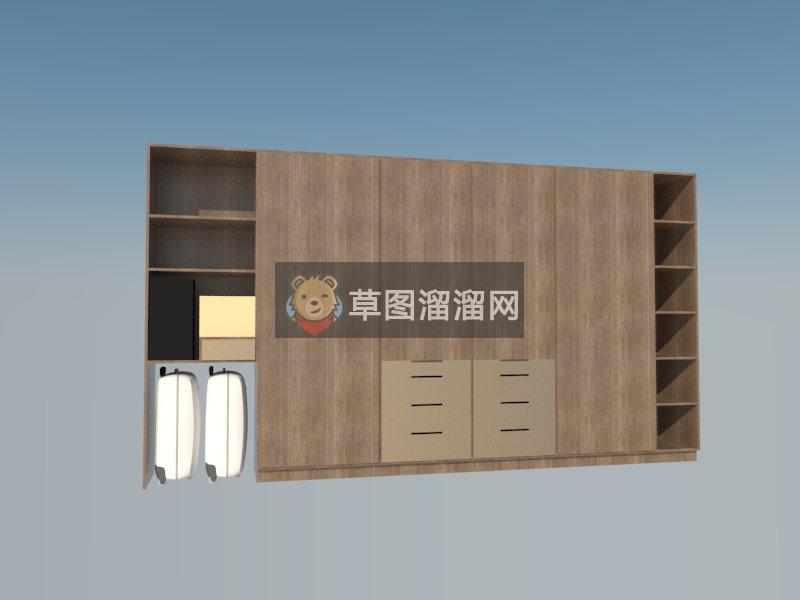 木制衣柜柜子SU模型