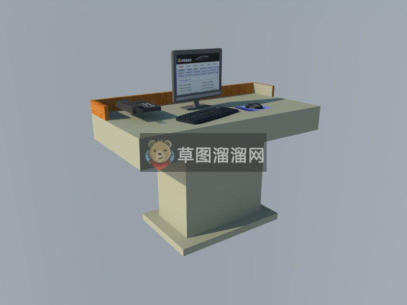 前台接待台SU模型