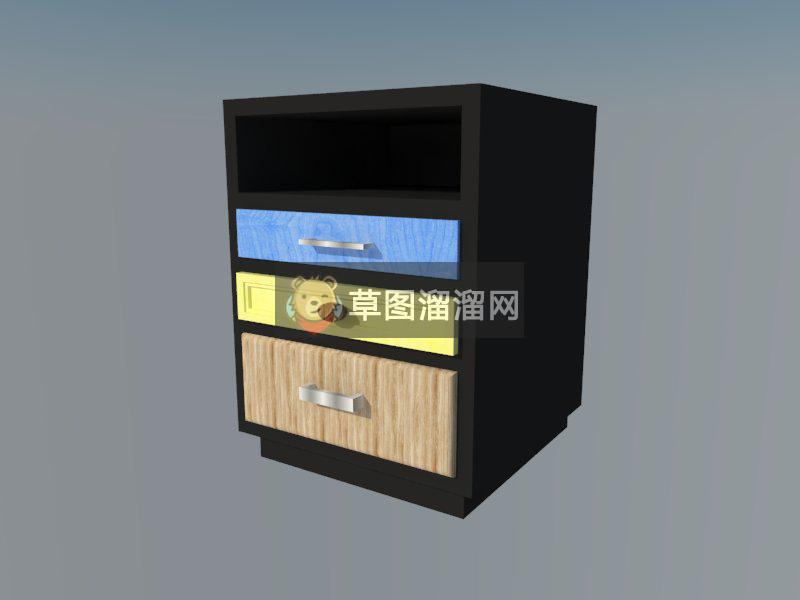 矮柜抽屉柜床头柜SU模型
