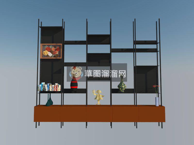 工艺品花瓶置物架SU模型