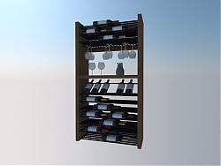 红酒酒柜酒架SU模型