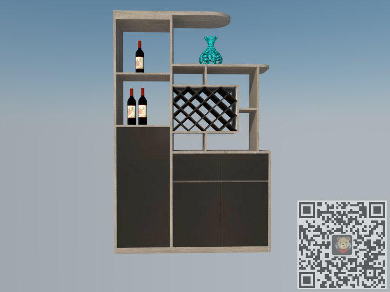 现代酒架酒柜SU模型