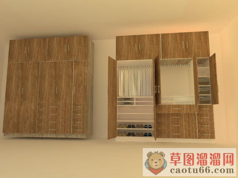 木制衣柜家具SU模型