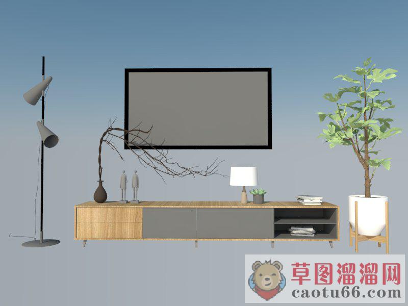 矮桌电视柜边桌SU模型