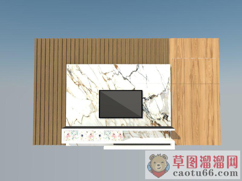 电视柜电视背景墙SU模型