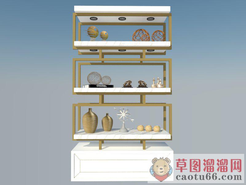 古董柜博古架SU模型