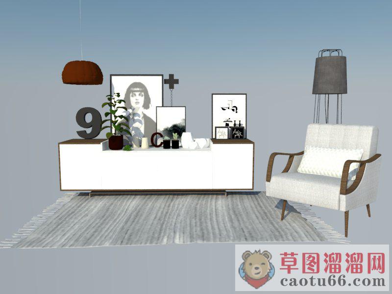 客厅家具边桌柜SU模型