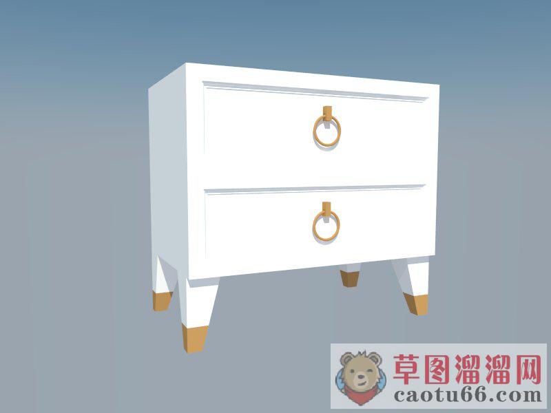 欧式床头柜家具SU模型