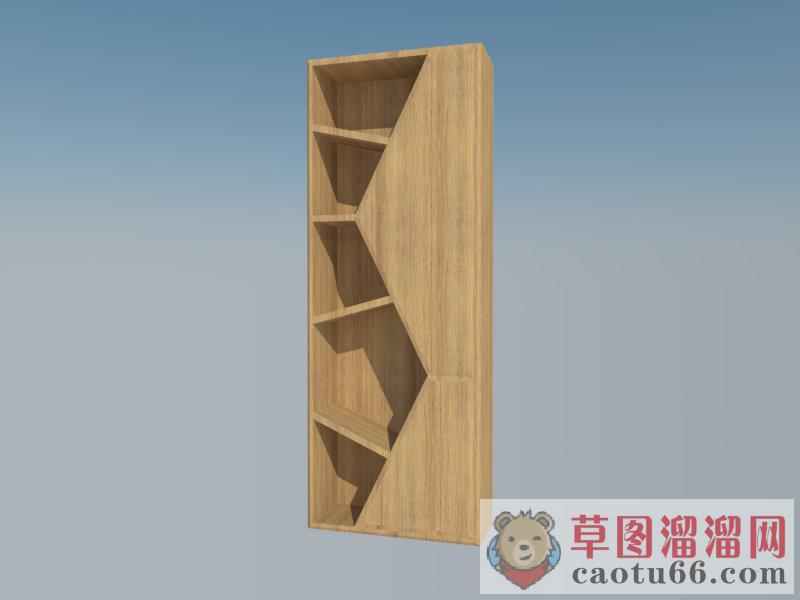 木制书柜柜子SU模型