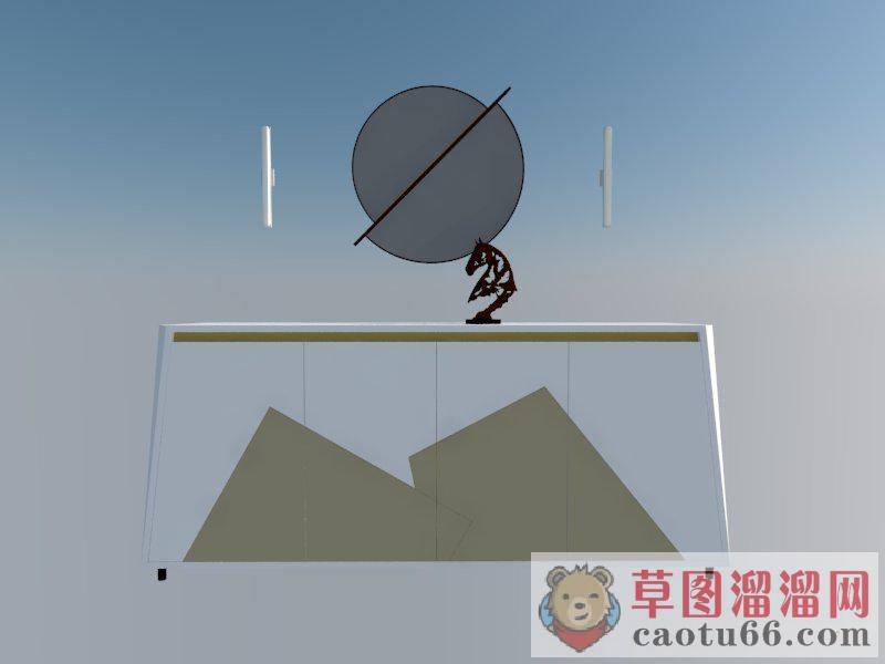 现代边桌柜矮柜SU模型