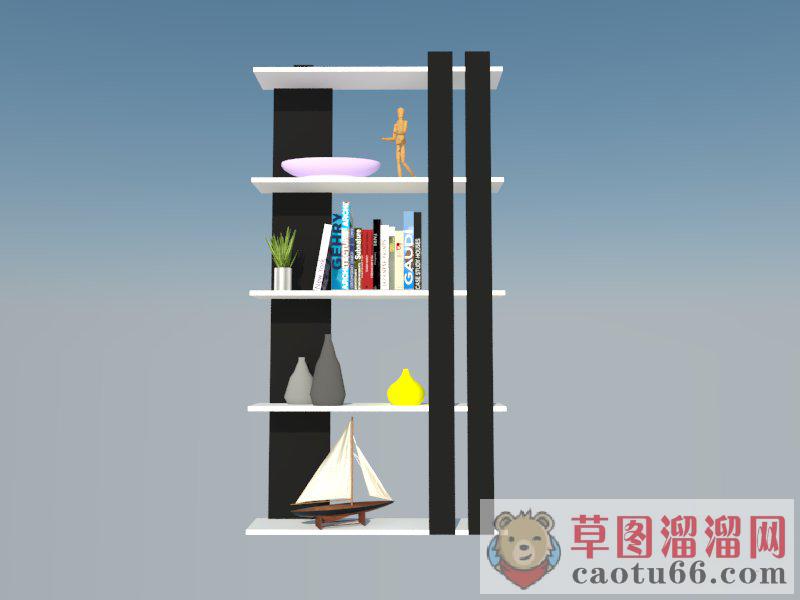 装饰柜子书本SU模型