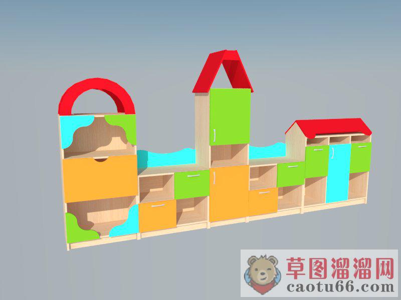 儿童柜子组合柜SU模型
