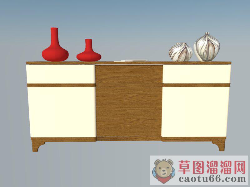 边桌柜子花瓶SU模型