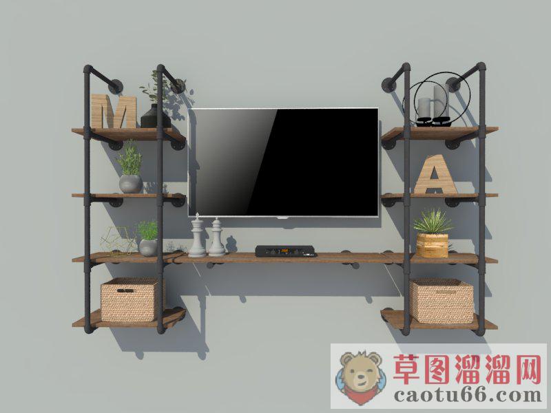 墙饰柜电视柜SU模型