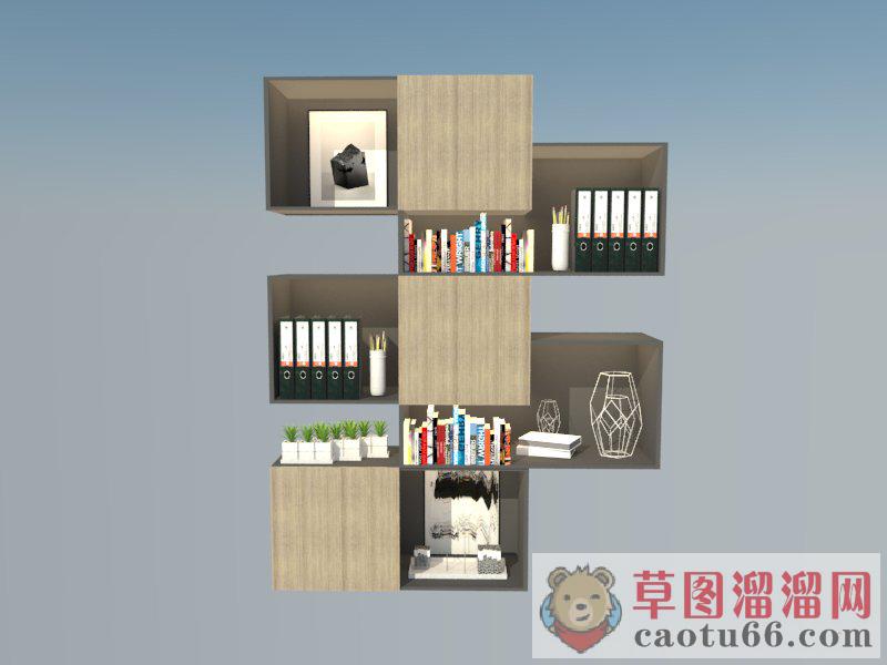 书柜书架SU模型