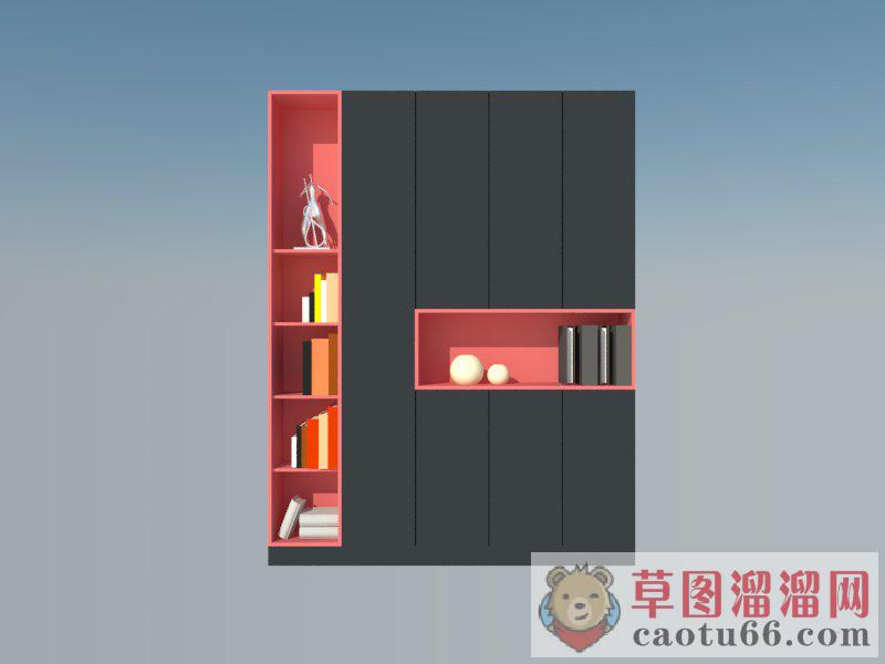 书柜柜子书本SU模型