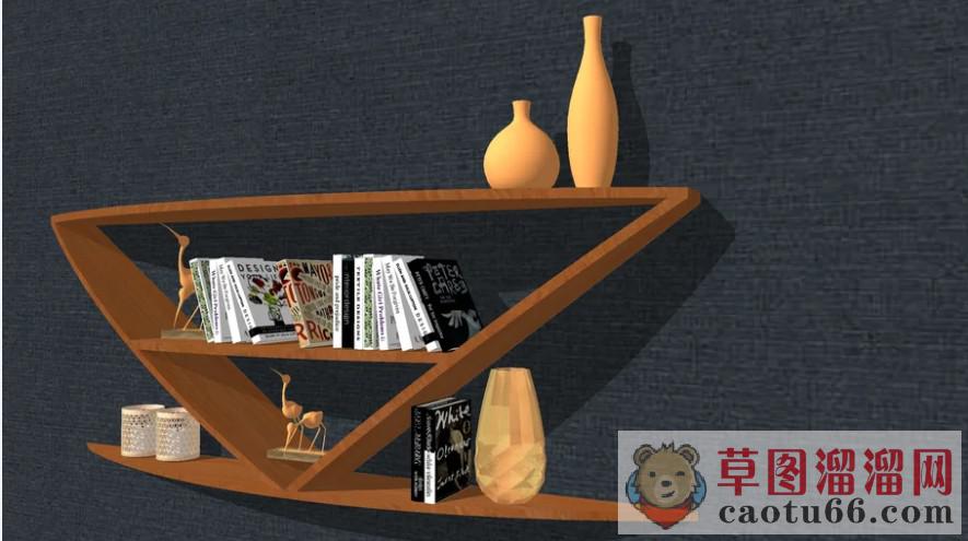 吊柜墙柜装饰架SU模型