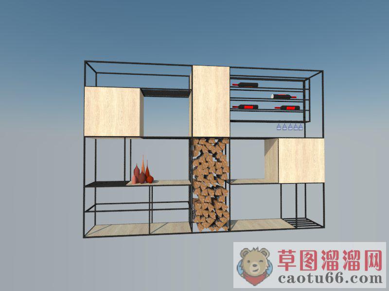 置物柜酒柜酒架SU模型