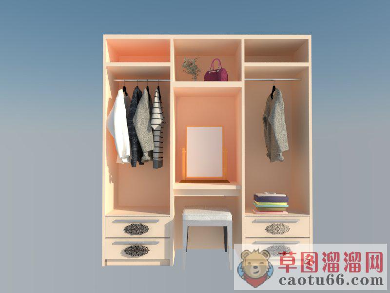 衣柜梳妆台梳妆桌SU模型