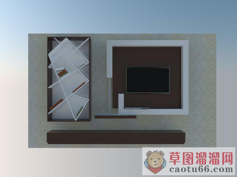 电视柜电视背景墙SU模型