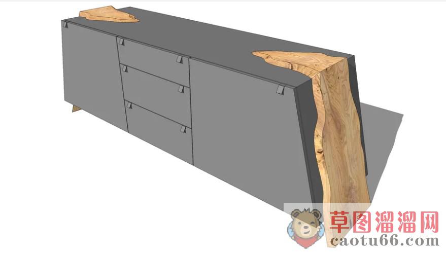 边桌柜家具SU模型