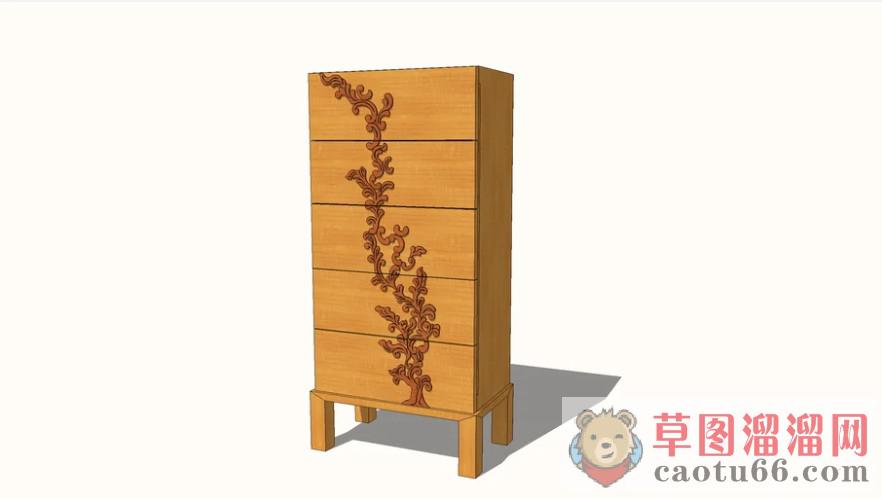 洛可可柜子SU模型
