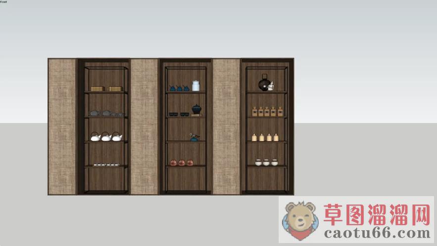 中式茶壶柜子SU模型