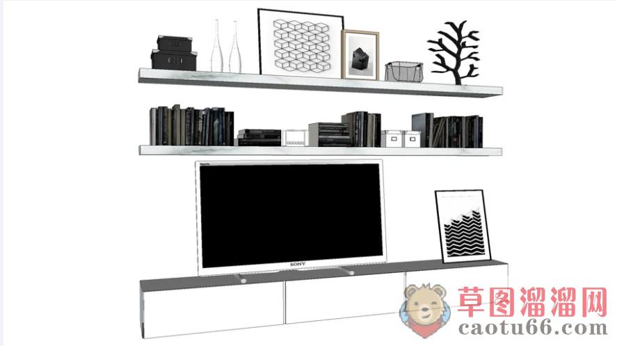 北欧电视柜家具SU模型