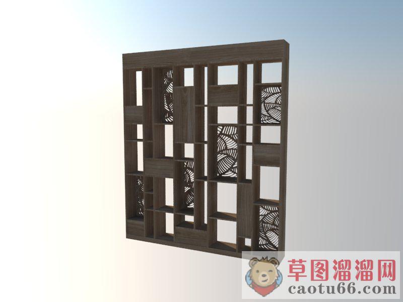 木制隔断柜柜子SU模型