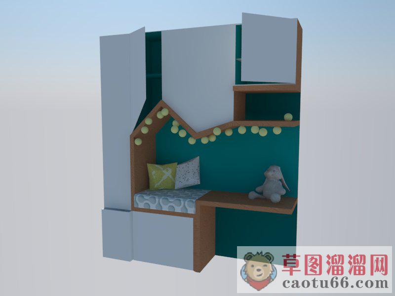 儿童柜子家具SU模型