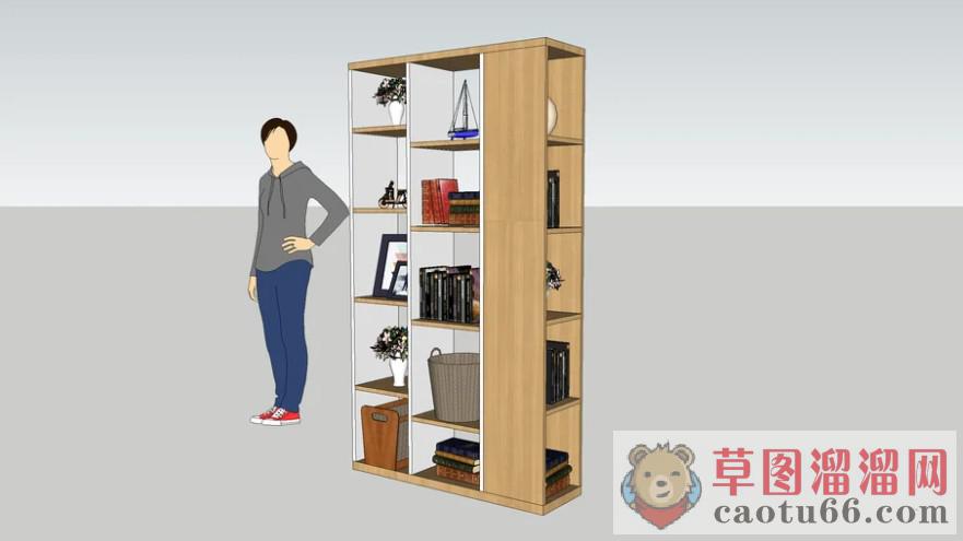 书柜书架置物架SU模型