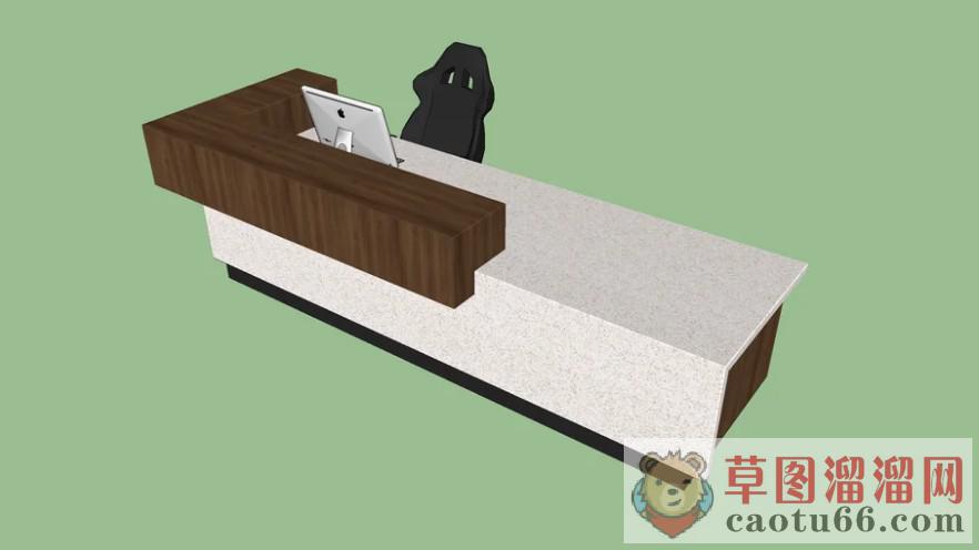 前台柜接待处接待台SU模型