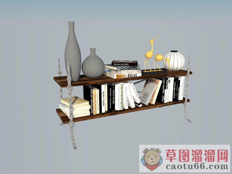 书本装饰柜工艺品SU模型