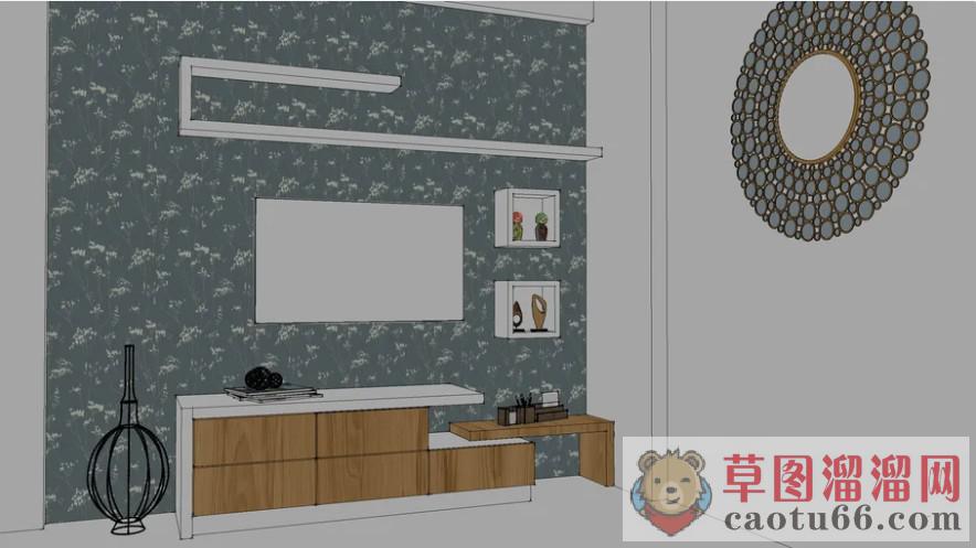 简易电视柜SU模型