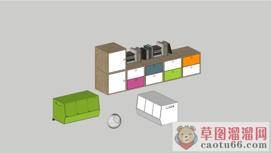 木柜子边柜SU模型